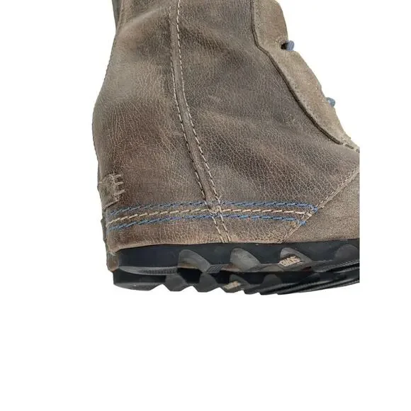 Sorel Cate the Great Size 8.5 Tall High Wedge Boots Brown Gray Waterproof - Picture 10 of 16